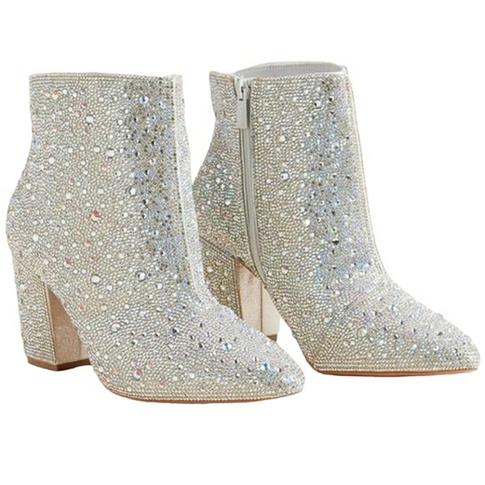 Torrid And Betsey Johnson Rhinestone Embellished Boots Size 11